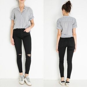 Mother The Looker Ankle Fray Jeans in Guilty As Sin Black | 26